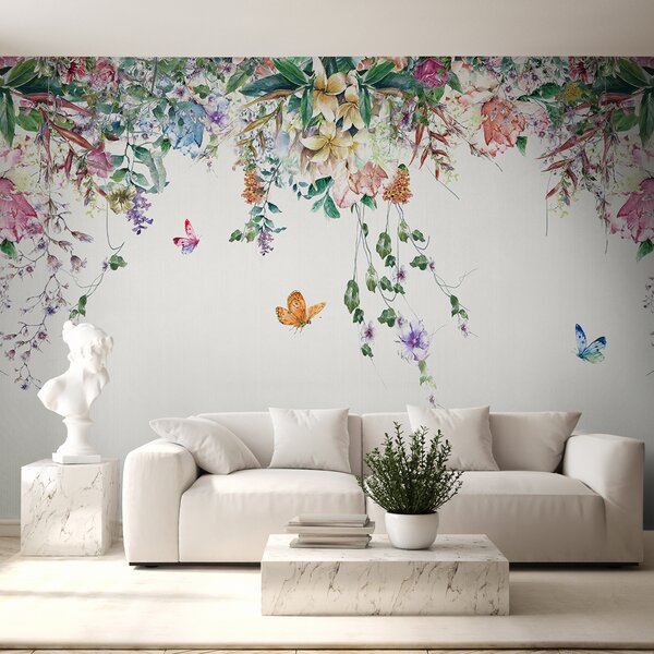 Tapet Ghirlandă de flori, Fototapet Flori, u30601d2 : Uwalls.ro