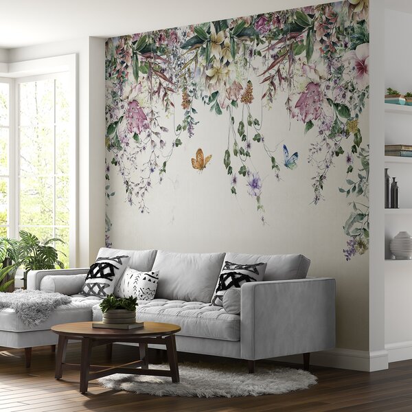 Tapet Ghirlandă de flori, Fototapet Flori, u30601d1 : Uwalls.ro