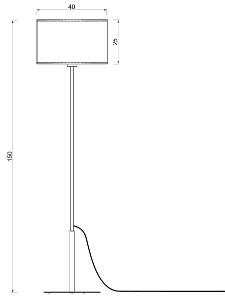 Lampă de podea ARDEN, soclu 1xE27, 15 W, 230 V, bej