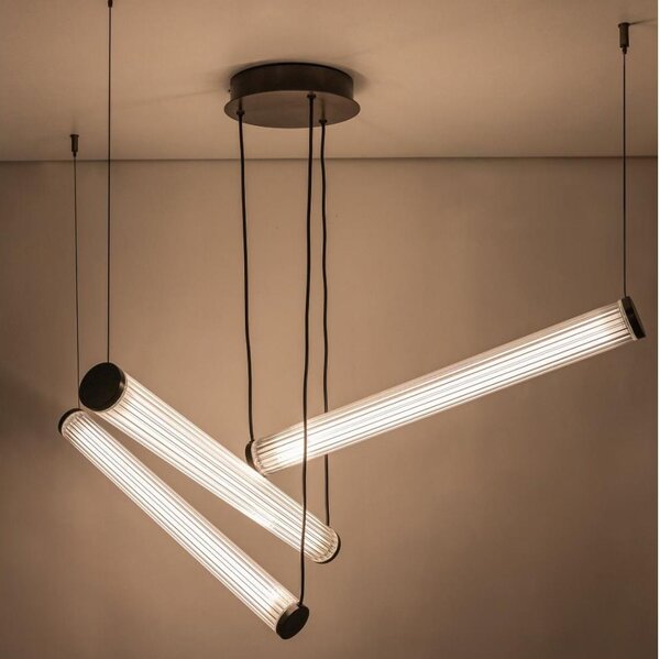 Zuma Line 1238 - Lustră suspendată LED dimabilă pe cablu COMO LED/64W/230V 2700-6500K, neagră, cu telecomandă