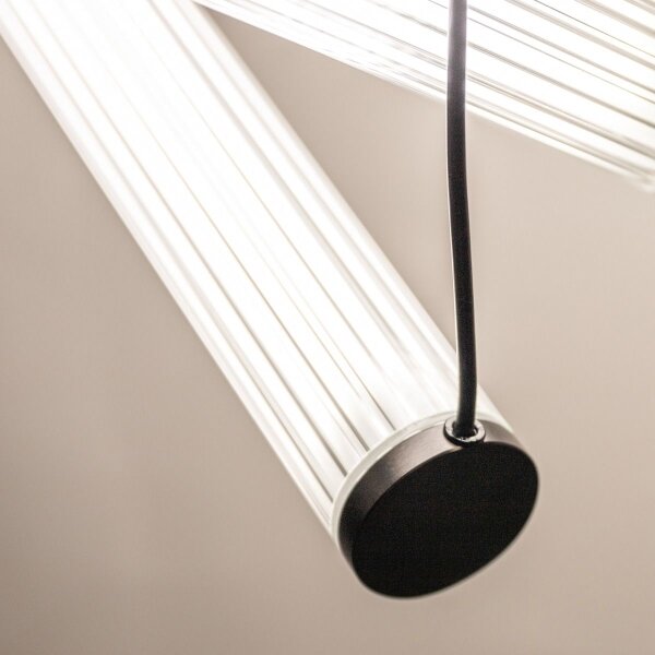 Zuma Line 1238 - Lustră suspendată LED dimabilă pe cablu COMO LED/64W/230V 2700-6500K, neagră, cu telecomandă