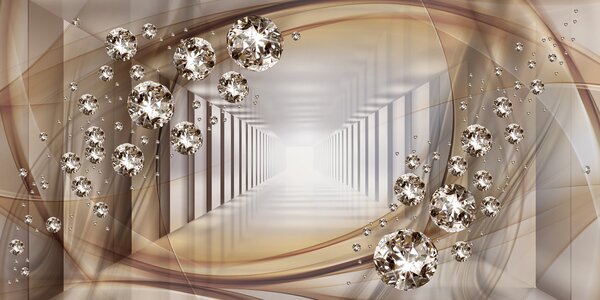 Tapet Tunel Rhinestone, Fototapet 3D, Fototapet 3D Tunnel, u79958d2 : Uwalls.ro