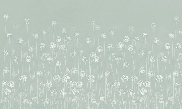 Fototapet O flori albe pe un fundal verde, Fototapet natură, Fototapet populare, w00613v3 - Tapeko.ro