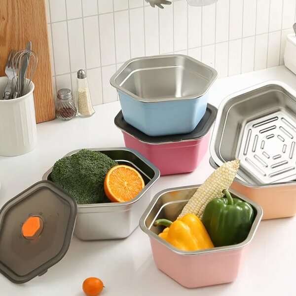 Tava gastronorm Pufo Chef din inox cu capac etans pentru depozitare alimente, ideal pentru catering, restaurante, fast food, capacitate 2 L