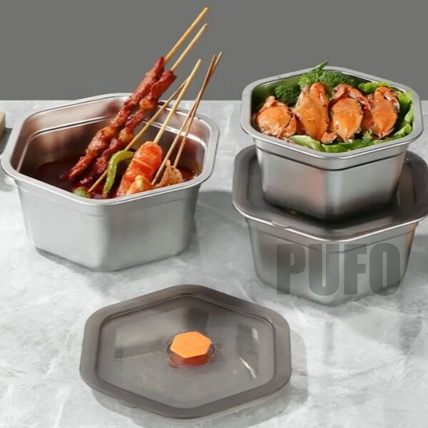 Tava gastronorm Pufo Chef din inox cu capac etans pentru depozitare alimente, ideal pentru catering, restaurante, fast food, capacitate 2 L