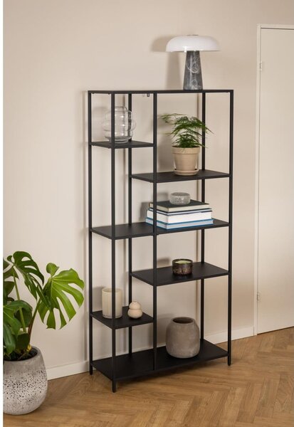 Bibliotecă neagră din metal 80x165 cm Newcastle – Actona