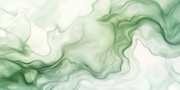 Tapet Panoramic verde abstract valuri pe un fundal de lumină, Fototapet 3D, Fotomurale 3D Forme geometrice, w01185d1 : Uwalls.ro