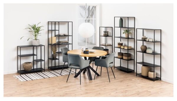 Bibliotecă neagră din metal 80x165 cm Newcastle – Actona