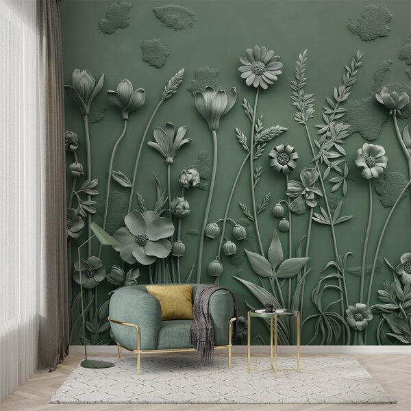 Tapet Câmp flori 3D, Fototapet 3D, Fototapet 3D Flori, w07869v2 : Uwalls.ro
