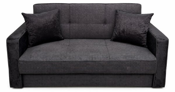 Canapea SAMY GRANDE extensibilă, 2 locuri, cu ladă de depozitare, stofă catifelată maro, cadru metalic, 180x100x92 cm Maro, Stofa Catifelata