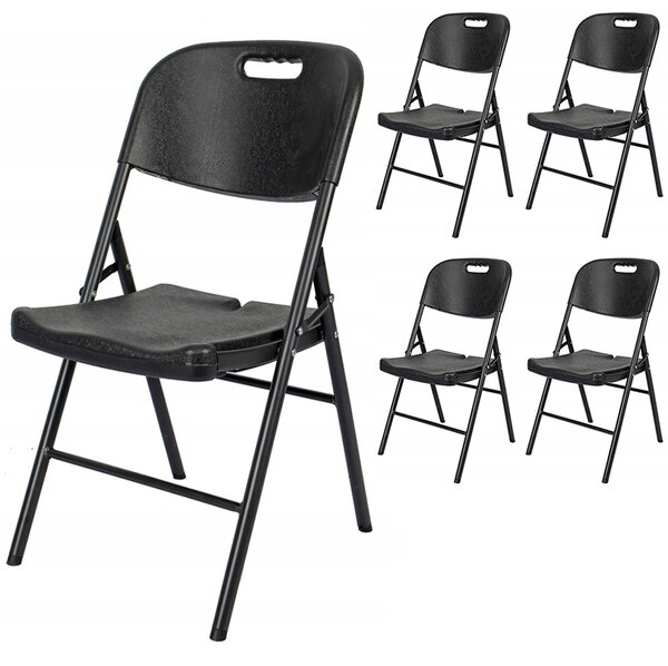 Scaun catering pliabil de gradina Set Strong negru x4
