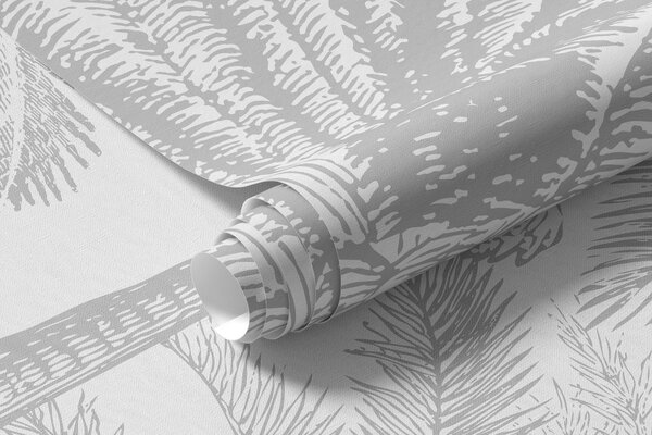 Tapet Palmieri tropicali oază minimă de culoare gri, Fototapet Natură, w08111v2 : Uwalls.ro