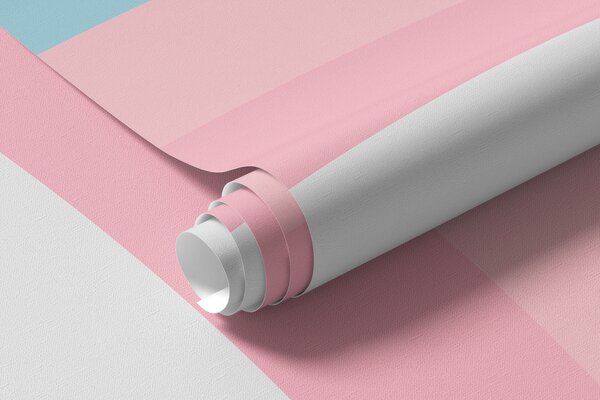 Tapet Curcubeu colorat cu stele și inimi stil scandinav, Fototapet Pentru Copii, Rainbow pentru copiilor, w08109 : Uwalls.ro