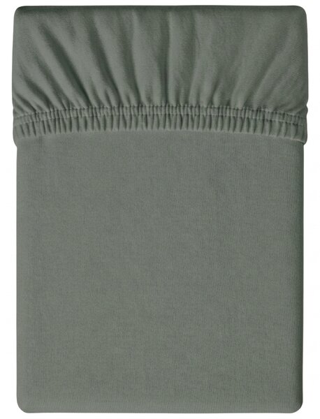 Cearsaf jersey verde inchis 180 x 200 cm