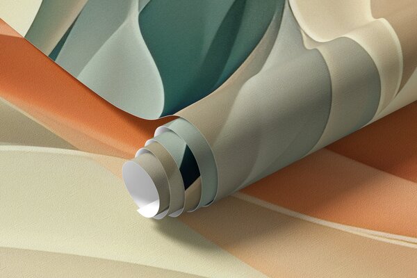 Tapet Design abstract fascinant cu valuri pastelate moi în culori calde, Fototapet 3D, Fotomurale 3D Forme geometrice, w01335v1 : Uwalls.ro