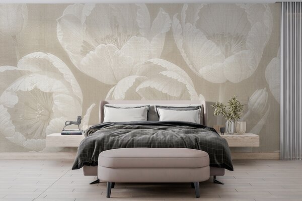 Fototapet Afișaj floral elegant în sepia, Populare fototapet, Populare fototapet, w08193v1 - Muralas.ro