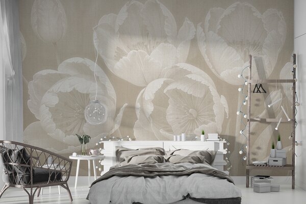 Fototapet Afișaj floral elegant în sepia, Populare fototapet, Populare fototapet, w08193v1 - Muralas.ro