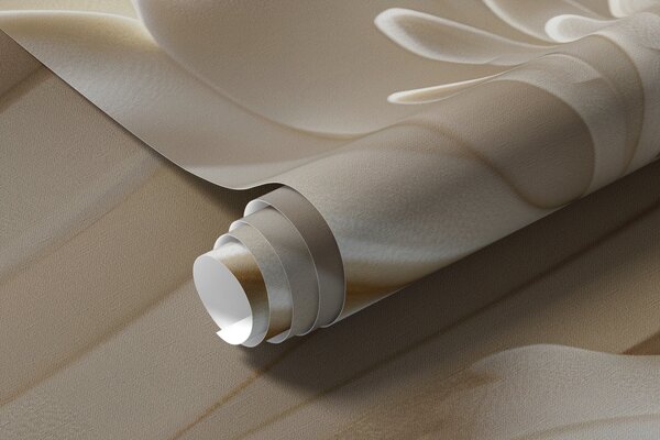 Tapet Relief elegant bej 3d de crini sculptati, Fototapet 3D, Fototapet 3D Flori, w01433 : Uwalls.ro