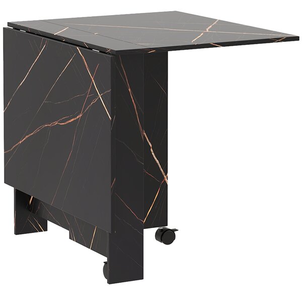 HOMCOM Masă Pliabil Multifuncțional Con Roți E 2 Extensii In Lemn 120x80x73cm | Aosom Romania
