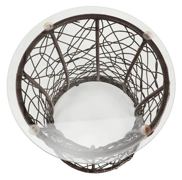 Masa gradina SALMAR NEW, transparent/negru, sticla securizata/rachita