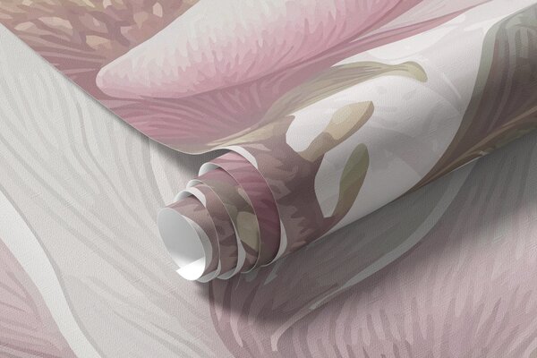 Tapet Delicate flori roz magnolia în plină floare pe un fundal blând, neclar, Fototapet Flori, w08216 : Uwalls.ro