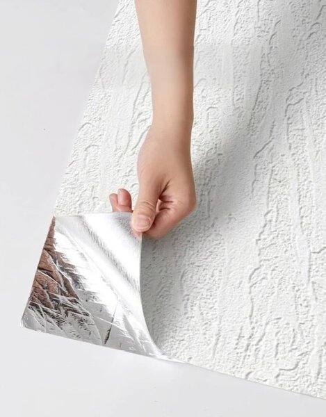 Panou Flexibil Autoadeziv Premium – Tencuială structurată Alb 120x60 cm