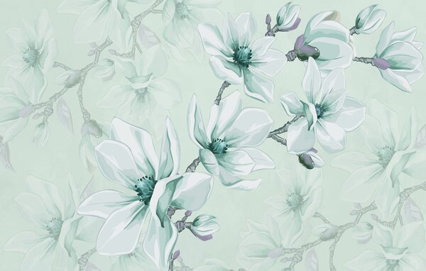 Fototapet Magnolia senină înflorește în mentă, Populare fototapet, Populare fototapet, w00982v2 - Muralas.ro