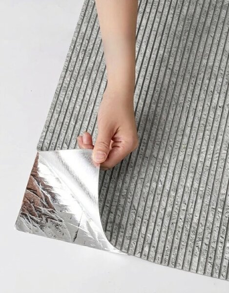 Panou Flexibil Autoadeziv Premium – Tencuială pieptănată Alb 120x60 cm