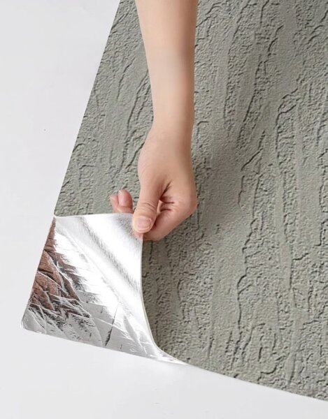 Panou Flexibil Autoadeziv Premium – Tencuială structurată Gri 120x60 cm
