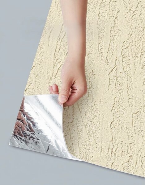 Panou Flexibil Autoadeziv Premium – Tencuială structurată Galben-Bej 120x60 cm