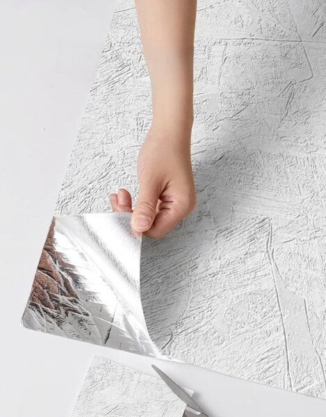 Panou Flexibil Autoadeziv Premium – Tencuială Umană Armonie Structurală Alb 120x60 cm