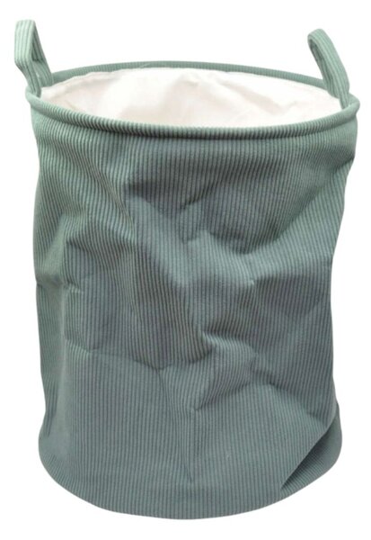 Coș de rufe pliabil, textil, rotund, 38x38x50 cm, culoare gri închis