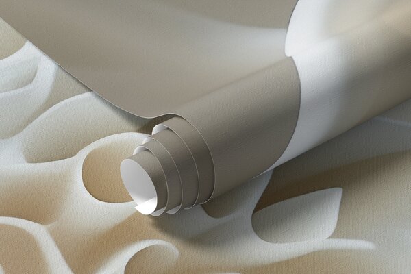 Tapet Fundal abstract ondulat de forme albe în stil 3D, Fototapet 3D, Fototapet 3D Flori, w01475 : Uwalls.ro