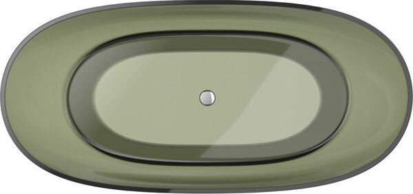 Mexen Pure, cadă de baie independentă transparentă 170×80 cm, verde, sifon cromat, 58071708001