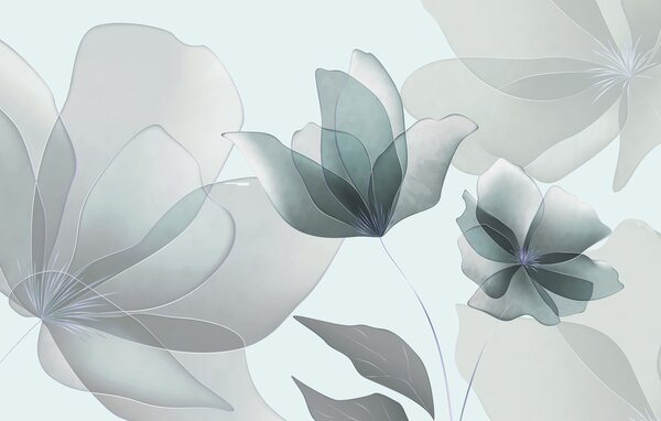 Fototapet Eleganță florală delicată în nuanțe delicate, Fototapet natură, Fototapet populare, w01082v1 - Tapeko.ro