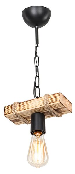 Lustra PWL-1027 metal, negru-Natural, 20x10x43 cm