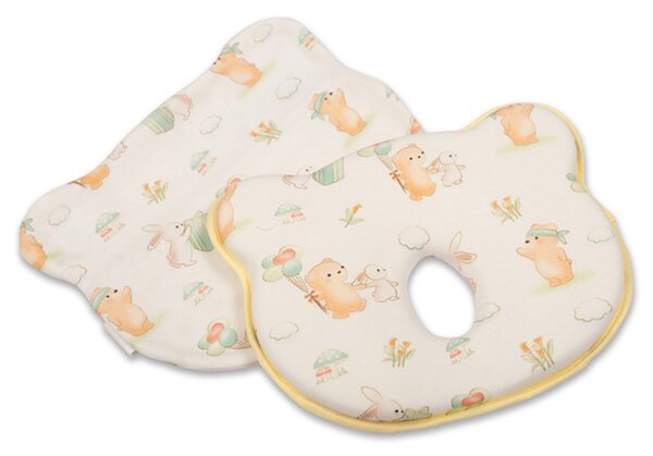 Perna bebe anti-plagiocefalie Kidizi Joyful Friends cu husa de schimb din bumbac, spuma memory pentru prevenirea si corectarea plagiocefaliei, 0-12 luni