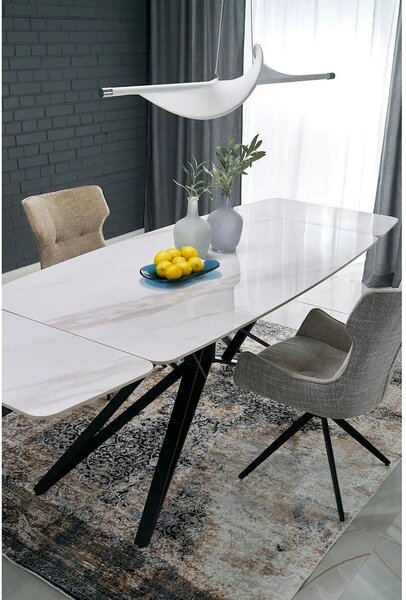 Scaun K573, bej/negru, stofa clasica/otel, 55x64x88 cm
