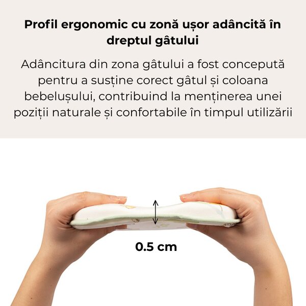 Perna bebe anti-plagiocefalie Kidizi Elephant Bubble cu husa de schimb din bumbac, spuma memory pentru prevenirea si corectarea plagiocefaliei, 0-12 luni