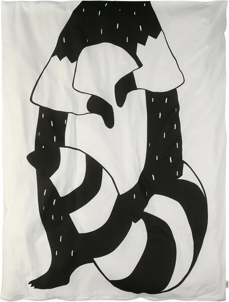 Lenjerie de pat din bumbac pentru patut RACCOON negru-alb Dimensiune lenjerie de pat: 40 x 60 cm | 100 x 135 cm