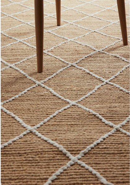 Covor tip traversă în culoare naturală țesut manual din iută 80x200 cm Kunu – Hanse Home
