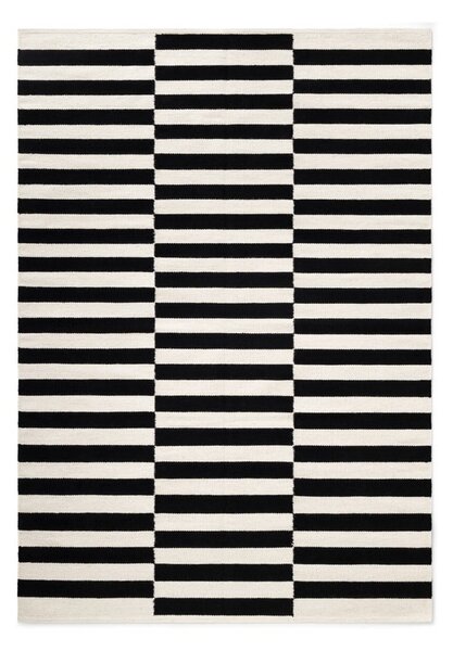 Covor negru-alb reversibil/țesut manual din lână 160x230 cm Donna – Hanse Home