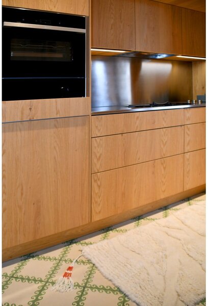 Covor tip traversă alb lavabil/țesut manual din lână 70x200 cm Enkang Ivory – Lorena Canals