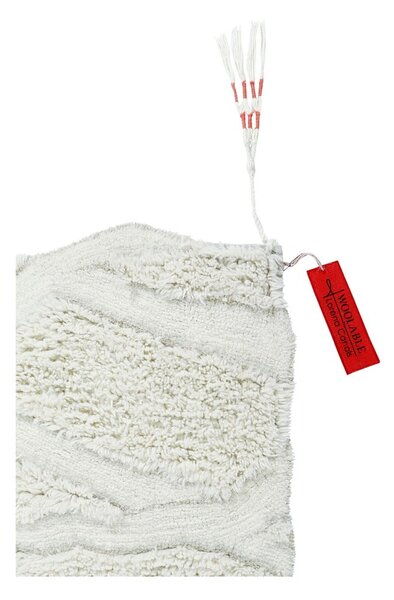 Covor tip traversă alb lavabil/țesut manual din lână 70x200 cm Enkang Ivory – Lorena Canals