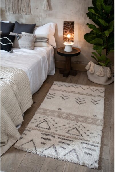 Covor crem lavabil/țesut manual din lână 80x140 cm Lakota Day – Lorena Canals