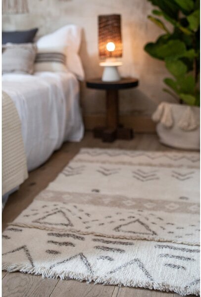 Covor crem lavabil/țesut manual din lână 80x140 cm Lakota Day – Lorena Canals