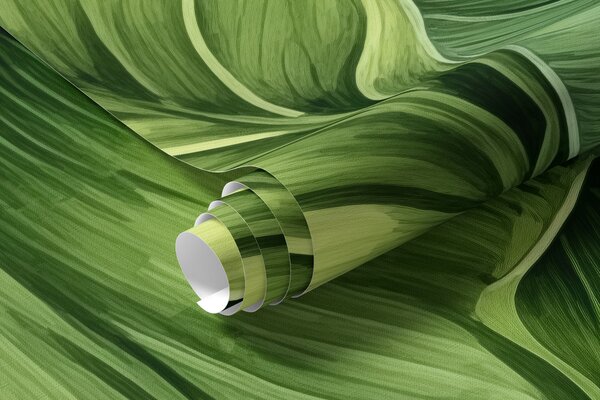 Tapet Mare tropical verde frunze acuarelă, Fototapet Natură, Fototapet Foi de palmier, w01782 : Uwalls.ro
