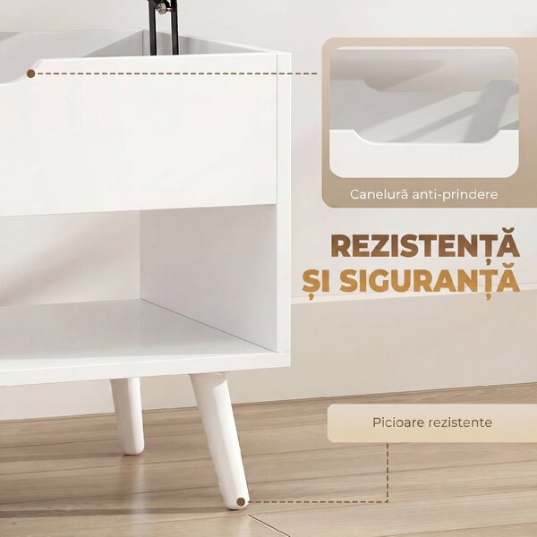 HOMCOM Măsuță joasă rabatabilă transformabilă cu spațiu de depozitare | Aosom Romania