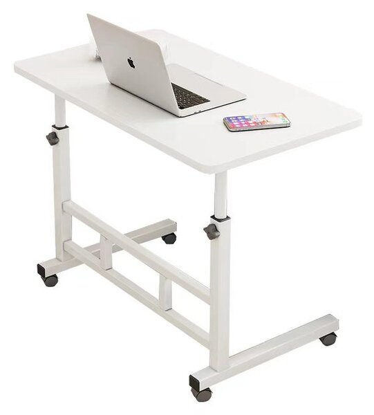 Birou reglabil pe inaltime, 40x80 cm, Alb