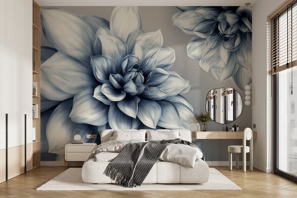Fototapet Design floral elegant în tonuri monocrome, Fototapet natură, Fototapet populare, w01937 - Tapeko.ro